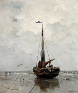 ""Bateau de peche"" (Łódź rybacka) Peinture de Jacob Maris (1837-1899) - 1878 - Olej na płótnie Dim 160x140 cm Gemeentemuseum Den Haag