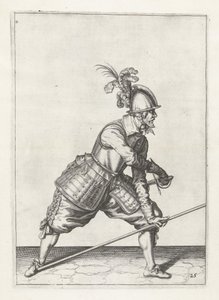 Żołnierz z mieczem do przeciągania włóczni, ok. 1600
