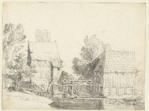 Widok na dwa młyny wodne autorstwa Jacob Isaacksz van Ruisdael (school of)
