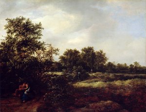 Krajobraz wydmowy z kochankami, 1647 autorstwa Jacob van Ruisdael
