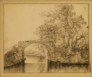 Krajobraz z kamiennym mostem autorstwa Jacob van Ruisdael