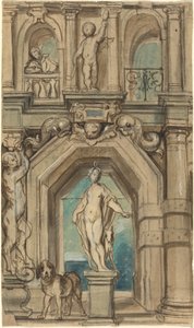 Projekt do dekoracji ściany [recto] autorstwa Jacob Jordaens