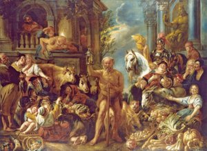 Diogenes szuka uczciwego mężczyzny autorstwa Jacob Jordaens