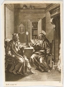 Jezus naucza Nikodema autorstwa Jacob Jordaens
