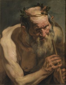 Stary satyr trzymający flet, ok. 1620 autorstwa Jacob Jordaens