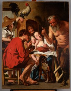 Satyr w gościnie u chłopów autorstwa Jacob Jordaens