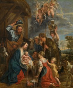 Adoracja pasterzy autorstwa Jacob Jordaens