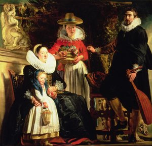 Artysta i jego rodzina w ogrodzie, ok. 1620-22 (olej na płótnie) autorstwa Jacob Jordaens