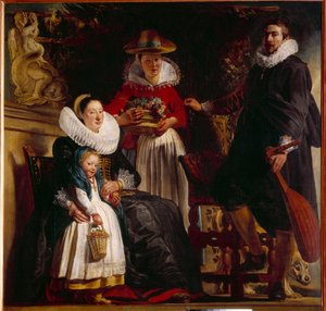 Obraz rodzinny artysty autorstwa Jacoba Jordaensa (1593-1678) 1621 nd. 181x1,87 m Madryt, Muzeum Prado autorstwa Jacob Jordaens