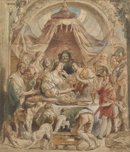 Bankiet Antoniego i Kleopatry, XVII wiek. autorstwa Jacob Jordaens