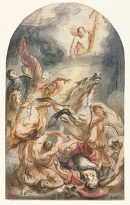 Nawrócenie Saula z Chrystusem i krzyżem, c. 1645-1647. autorstwa Jacob Jordaens