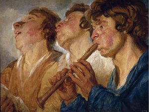 Trzech Buskerów autorstwa Jacob Jordaens