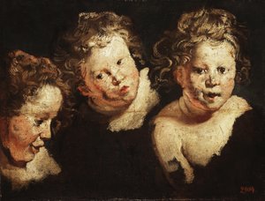 Trzy badania głowy dziecka autorstwa Jacob Jordaens