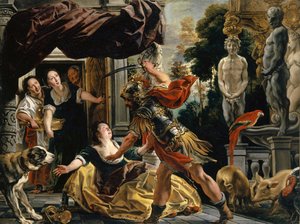 Ulisses zagrażający Kirke, ok. 1630-1635 autorstwa Jacob Jordaens