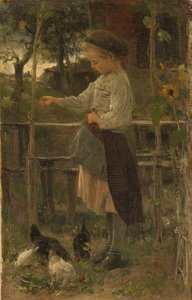 Karmienie Kurcząt autorstwa Jacob Maris