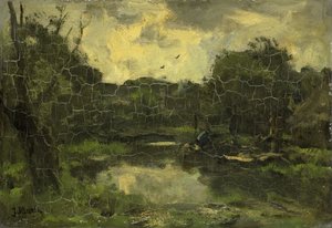 Krajobraz z barką autorstwa Jacob Maris