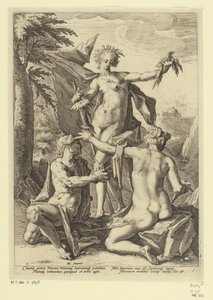 Trzy losy Przedstawienia mitologiczne i alegoryczne (tytuł serii) autorstwa Jacob Matham (attributed to)