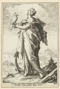 Nadzieja (Spes) Cnoty (tytuł serii) autorstwa Jacob Matham (attributed to)