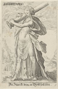 Kracht (Siła) Siła (tytuł na obiekcie) autorstwa Jacob Matham (attributed to)