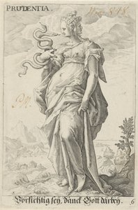 Ostrożność (Prudentia) Prudentia (tytuł na przedmiocie) autorstwa Jacob Matham (attributed to)