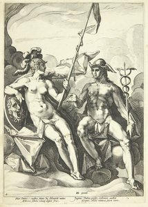 Sojusz Ateny i Merkurego (Hermatena) autorstwa Jacob Matham
