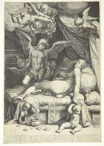 Kupidyn i Psyche autorstwa Jacob Matham