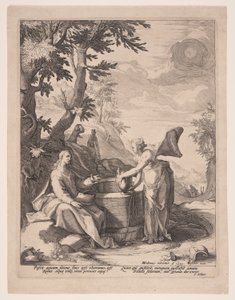 Chrystus i kobieta z Samarii autorstwa Jacob Matham