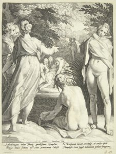 Diana odkrywa ciążę Callisto autorstwa Jacob Matham