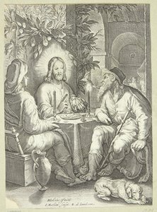 Jezus i Emaus autorstwa Jacob Matham
