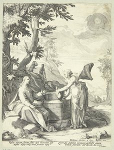 Jezus i Samarytanka autorstwa Jacob Matham