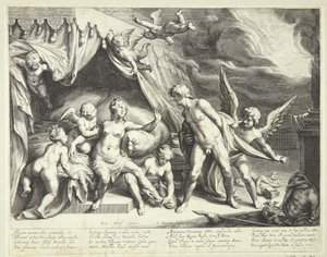 Wenus i Mars odkryte przez Apollo autorstwa Jacob Matham