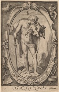 Saturn autorstwa Jacob Matham after Hendrik Goltzius