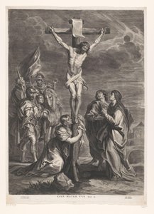 Chrystus na krzyżu Ecce mater tua (tytuł na obiekcie) autorstwa Jacob Neefs