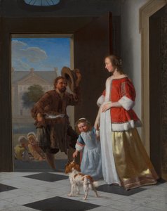 Sprzedawca ryb u drzwi, 1663 (olej na płótnie na panelu)