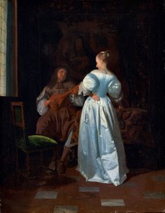 Serenada, ok. 1669 (olej na płótnie) autorstwa Jacob Ochtervelt