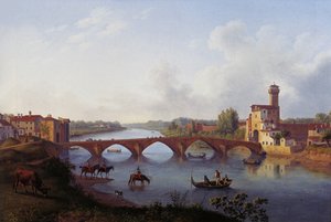 Ponte a Mare w Pizie autorstwa Jacob Philipp Hackert