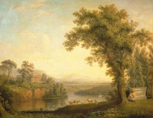 Antyczny pejzaż z grobowcem Faetona, 1785 autorstwa Jacob Philippe Hackert