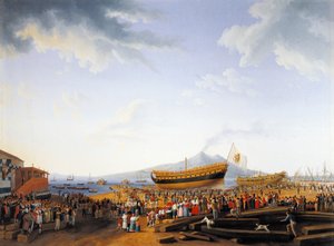 Stocznia Castellammare di Stabia — Jacob Philipp Hackert autorstwa Jacob Philippe Hackert