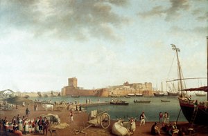 Widok na port w Taranto (malarstwo