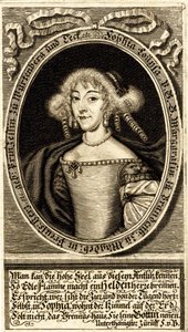 Portret Sophie Louise z Wirtembergii-Stuttgartu 1642-1702, Margrabina..., 1672. autorstwa Jacob Sandrart von
