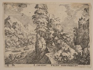 Ścieżka z podróżnikami na prawo od rzeki, z Landscapes