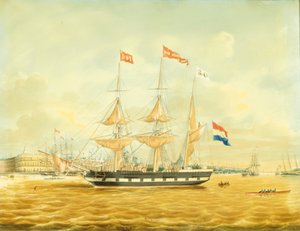Johan Melchior Kemper w Anchor przy porcie w Rotterdamie autorstwa Jacob Spin