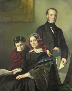 Pani A.J. Schmidt-Keiser, wdowa po malarzu Willemie Hendriku Schmidcie (1809-49), nauczycielu Jacoba Spoela, z bratem J.N. Keizer i jej 10-letni syn
