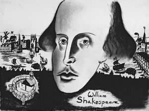 William Shakespeare (1564-1616) 1994 (węgiel na papierze) autorstwa Jacob Sutton