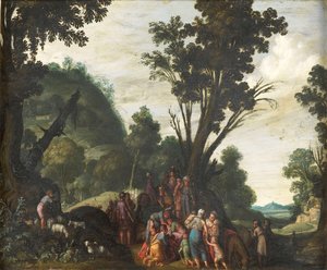 Spotkanie Jakuba i Ezawa (Rodzaju 33) autorstwa Jacob Symonsz Pynas (attributed to)