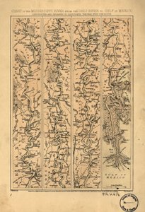 Mapa rzeki Missisipi od rzeki Ohio do Zatoki Meksykańskiej LOC 99447139 autorstwa Jacob Wells