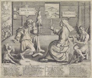 Alegoria z personifikacjami Dobrej Intencji (Bona Intentio) i Niezgody (Discordia) autorstwa Jacob de Gheyn (I) (circle of)