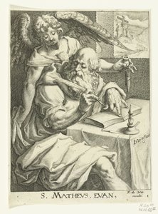 Ewangelista Mateusz Czterej ewangeliści (tytuł serii) autorstwa Jacob de Gheyn (II) (workshop of)