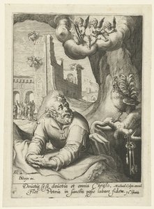 Piotr jako skruszony grzesznik Ośmiu skruszonych grzeszników ze Starego i Nowego Testamentu (tytuł serii) autorstwa Jacob de Gheyn (II) (workshop of)