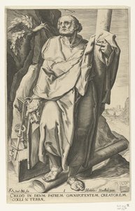 Apostoł Piotr Chrystus, dwunastu apostołów i św. Paweł (tytuł serii) autorstwa Jacob de Gheyn (II)